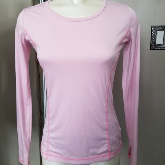 Women's Pink Work Out Athletic Gear Workout Shirt Top - Picture 1 of 4